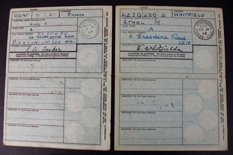 WW2 Ration Book Case & Identity Cards Barton-On-Sea Hampshire & Woolwich London 1943 — image 3