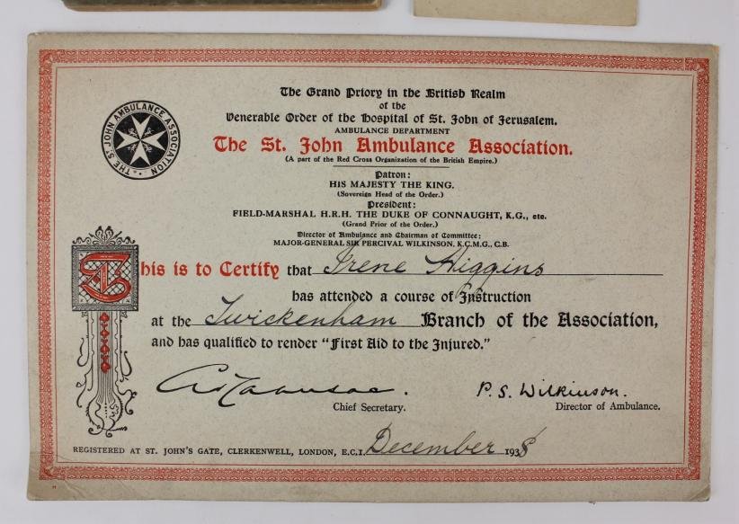 WW2 St John Ambulance Association Ephemera Group 1938 — image 2