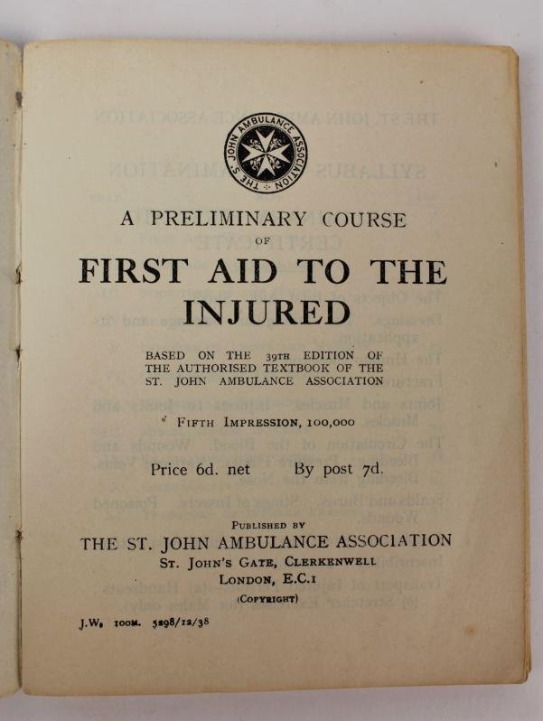 WW2 St John Ambulance Association Ephemera Group 1938 — image 3