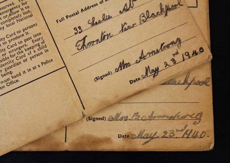 Pair Of Sisters Identity Cards May 23rd 1940 - Blackpool — image 3