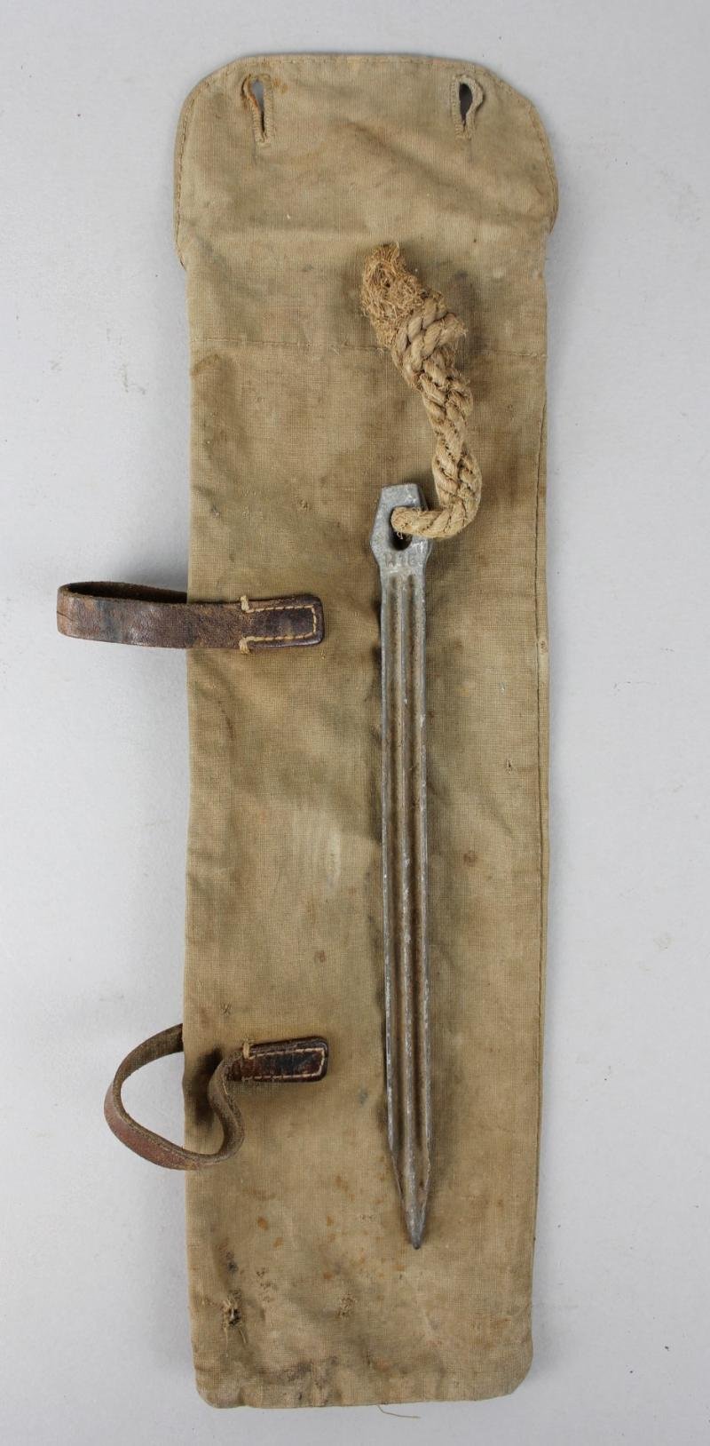WW1 German Canvas Tent Peg Bag 1915 & 1916 Peg With Rope — image 3