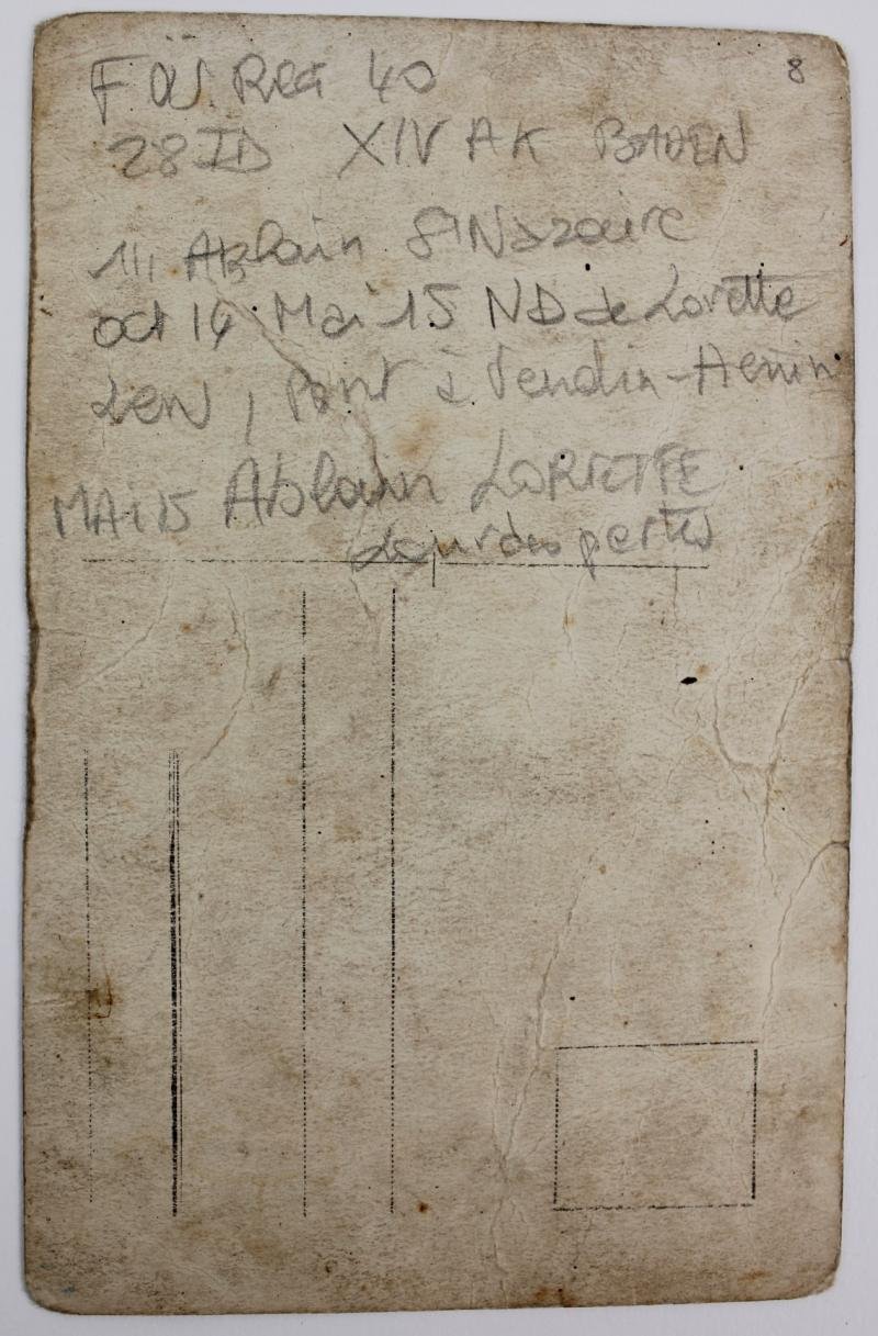 WW1 German Postcard Photograph- 40th Fus.Regiment — image 2