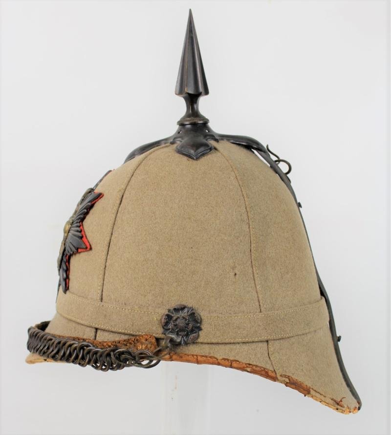 Victorian British Hertfordshire Regiment Grey Cloth Home Service Helmet — image 3