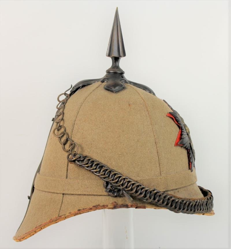 Victorian British Hertfordshire Regiment Grey Cloth Home Service Helmet — image 4