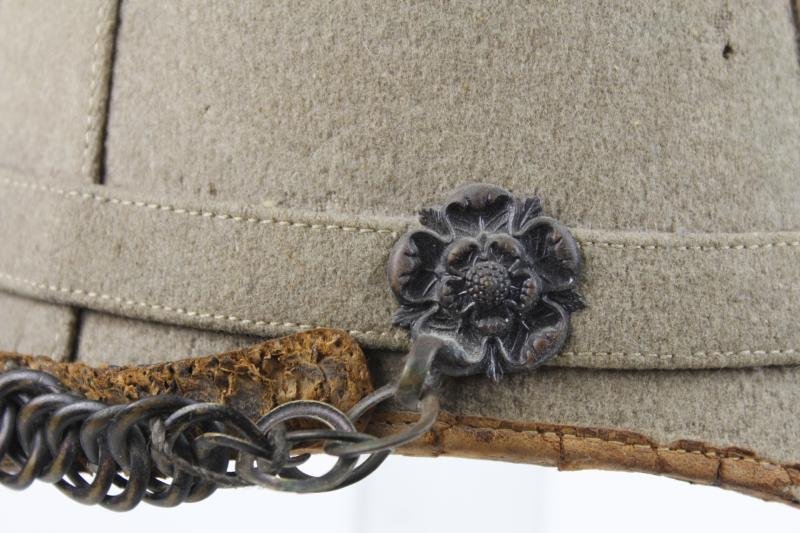 Victorian British Hertfordshire Regiment Grey Cloth Home Service Helmet — image 7