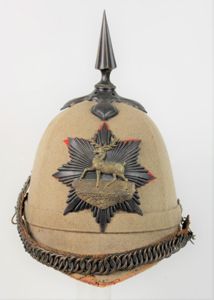 Victorian British Hertfordshire Regiment Grey Cloth Home Service Helmet