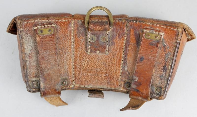 WW1 German M1909 Ammunition Pouch With Saxon Inf. Regimental & Corps Markings — image 3
