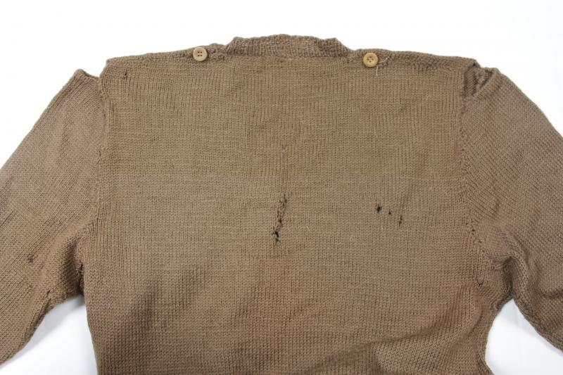 WW2 British Army Brown V Neck Battledress Sweater — image 2
