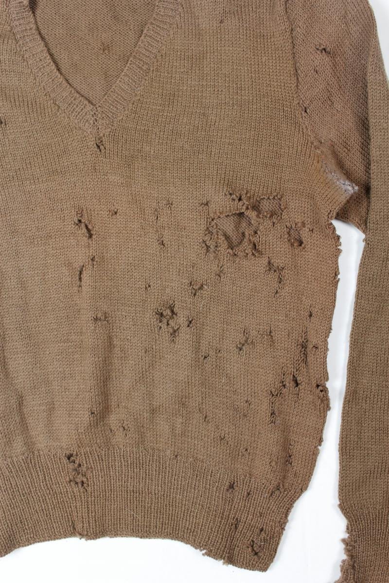 WW2 British Army Brown V Neck Battledress Sweater — image 3