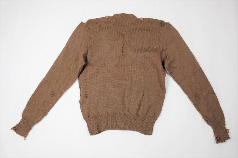 WW2 British Army Brown V Neck Battledress Sweater — image 4