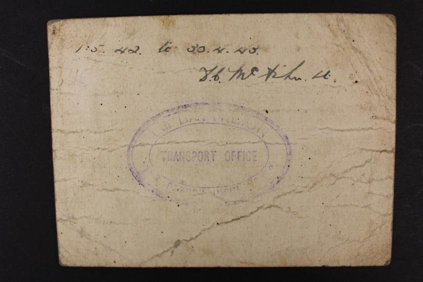 WW2 British War Office Driving Permit 1942 — image 2