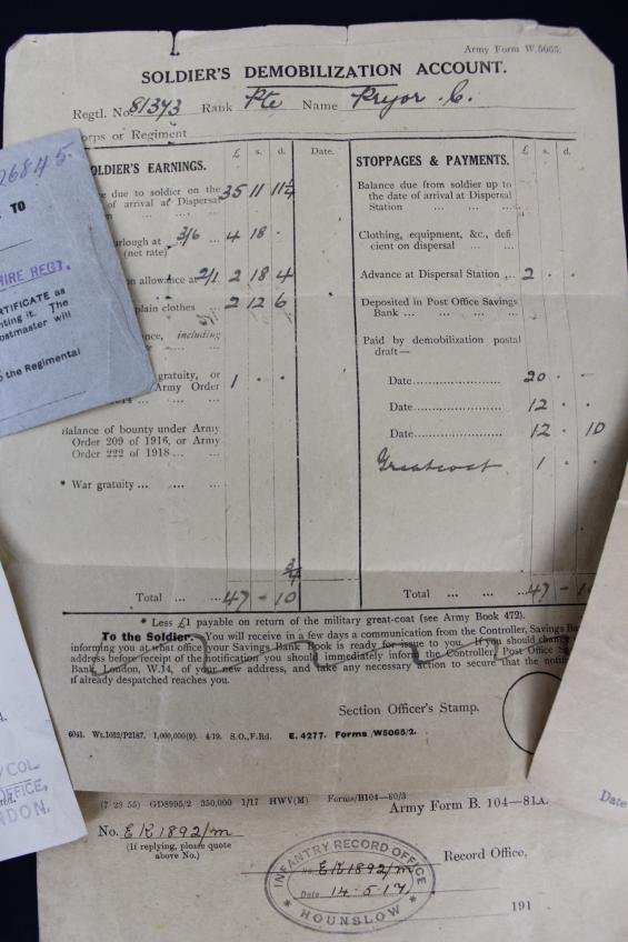 WW1 Infantry Soldier Medals & Ephemera Grouping — image 4