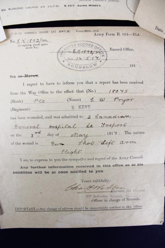 WW1 Infantry Soldier Medals & Ephemera Grouping — image 7