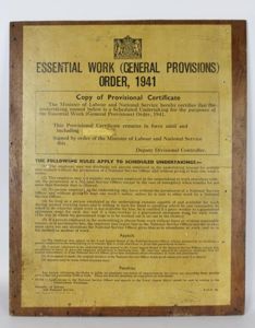 WW2 British Home Front Ministry Of Labour Essential Work Order …