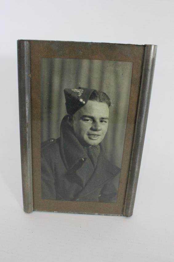 WW2 British Soldier Photograph In Period Frame — image 3