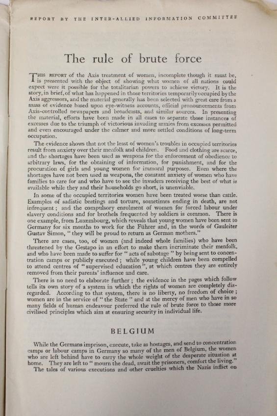 WW2 British Wartime HMSO Publication ' Women Under Axis Rule ' — image 2