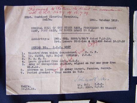 WW1 British RAMC Soldier Document Group — image 2