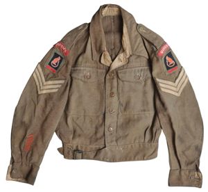 WW2 British Queens Regt. 7th Armoured Division Normandy Battledress