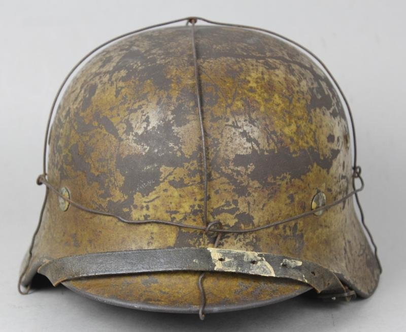 WW2 German M40 Wire Camouflage 'Tunisia' Helmet Named To A Waffenmeister — image 2