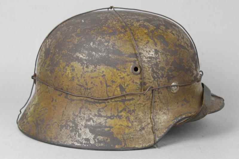 WW2 German M40 Wire Camouflage 'Tunisia' Helmet Named To A Waffenmeister — image 4