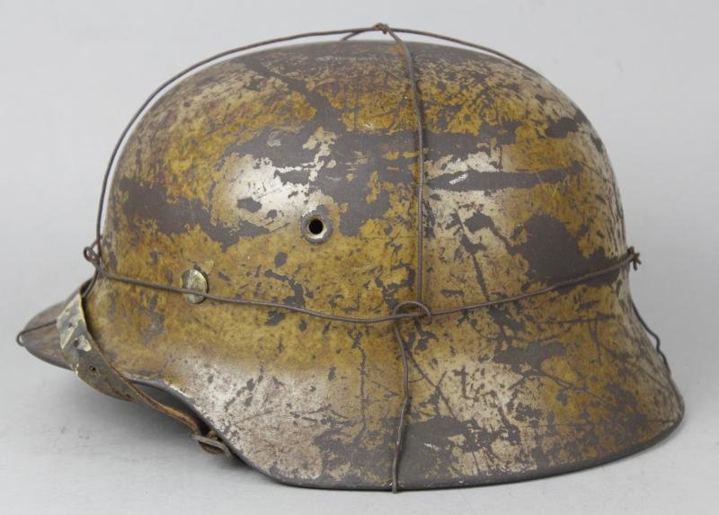 WW2 German M40 Wire Camouflage 'Tunisia' Helmet Named To A Waffenmeister — image 5