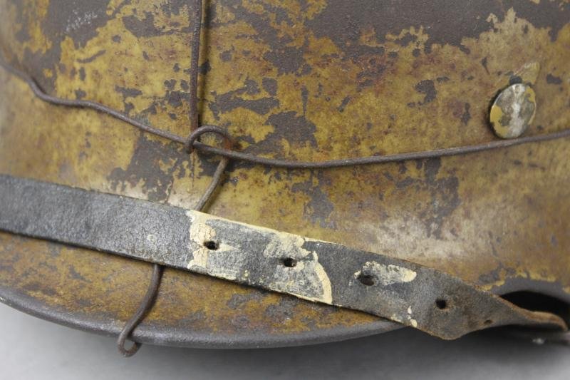 WW2 German M40 Wire Camouflage 'Tunisia' Helmet Named To A Waffenmeister — image 8