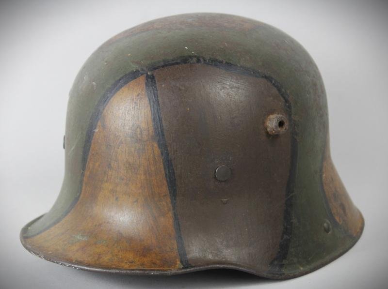 WW1 German M17 Three Tone Camouflage Helmet — image 6