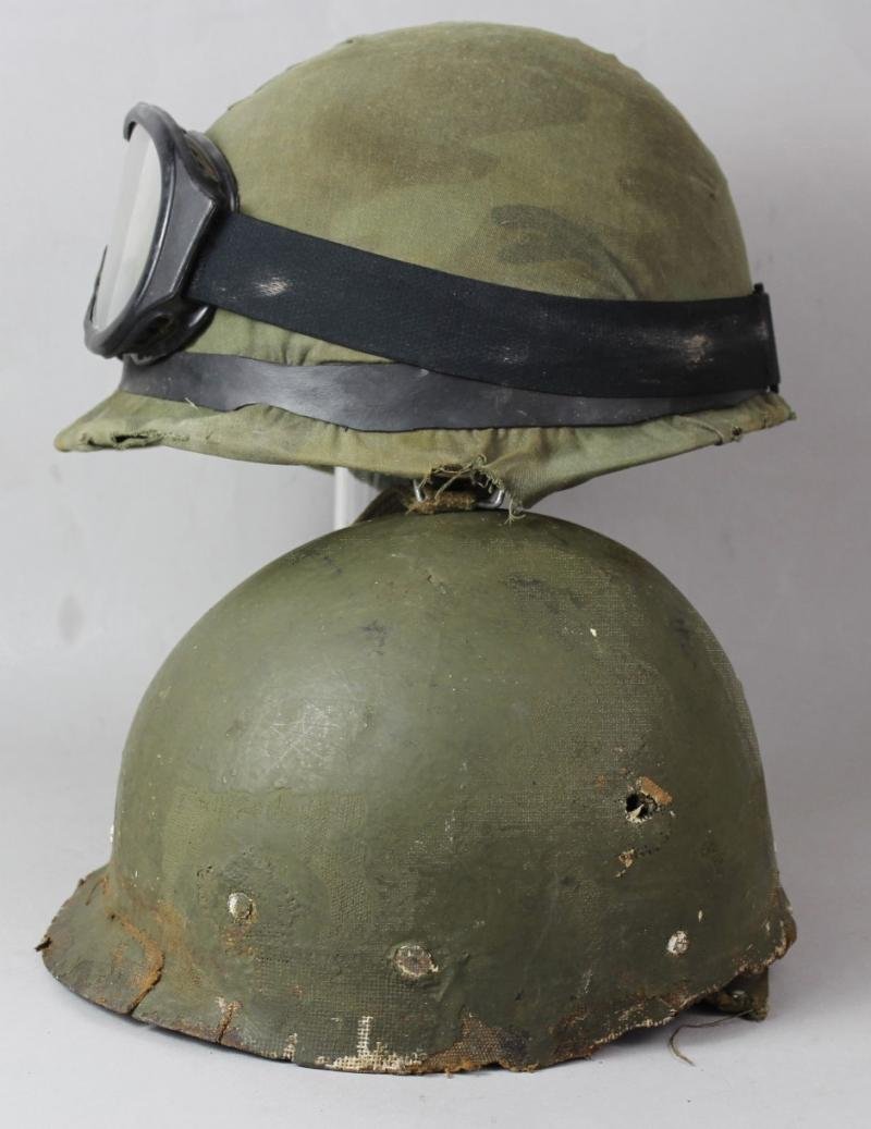 1982 Falklands War Argentinian Camouflage Helmet With Goggles — image 9