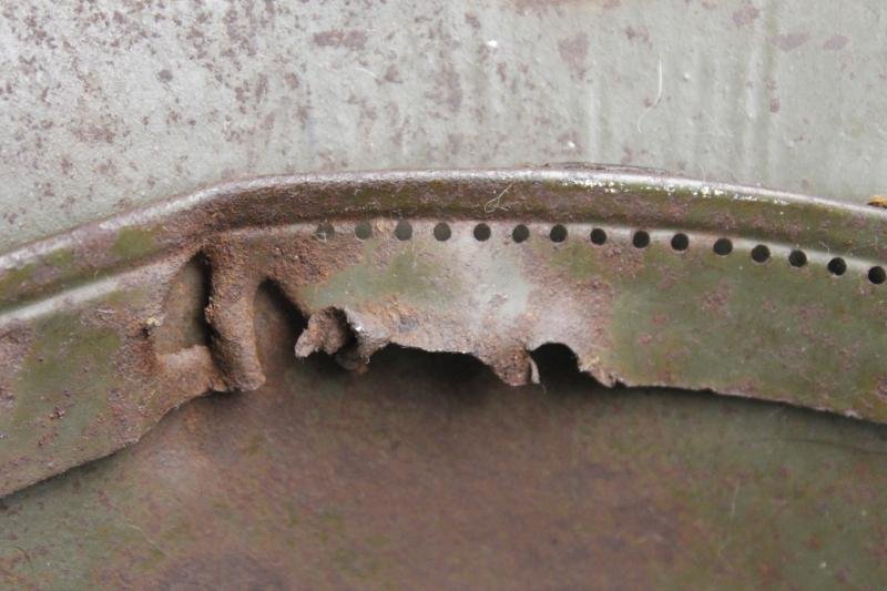 WW1 German Camouflage Helmet With Severe Battle Damage — image 10