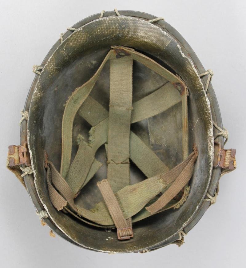 Bullet Holed ( Entry & Exit ) 1982 Falklands War Argentinian Netted Camouflage Helmet — image 6
