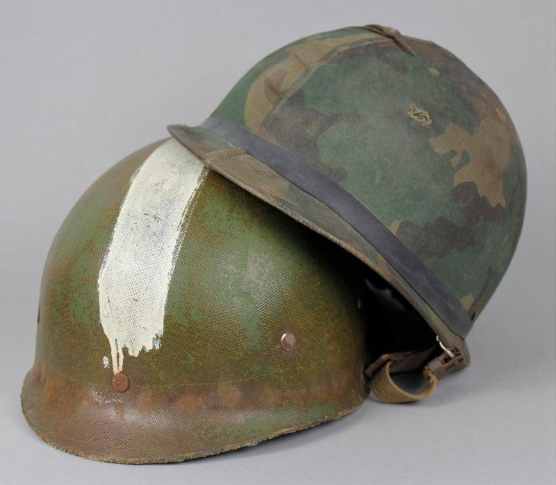 Named Falklands War 1982 Argentinian Marine Infantry Helmet With Camouflage 'ARA' Cover — image 11