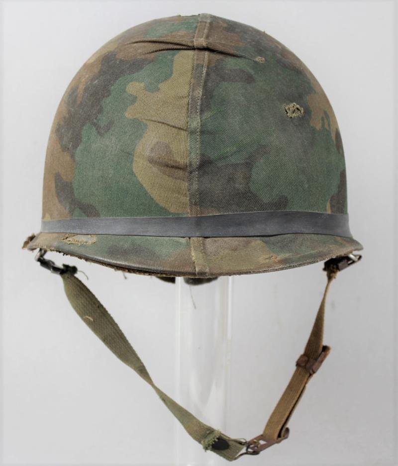 Named Falklands War 1982 Argentinian Marine Infantry Helmet With Camouflage 'ARA' Cover — image 2