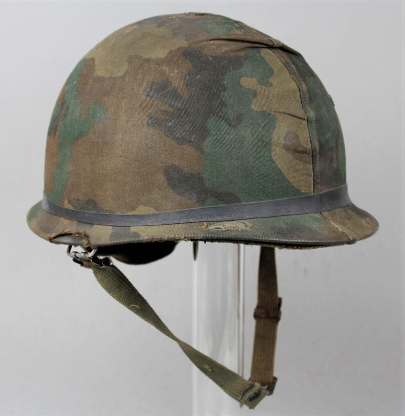 Named Falklands War 1982 Argentinian Marine Infantry Helmet With Camouflage 'ARA' Cover — image 3