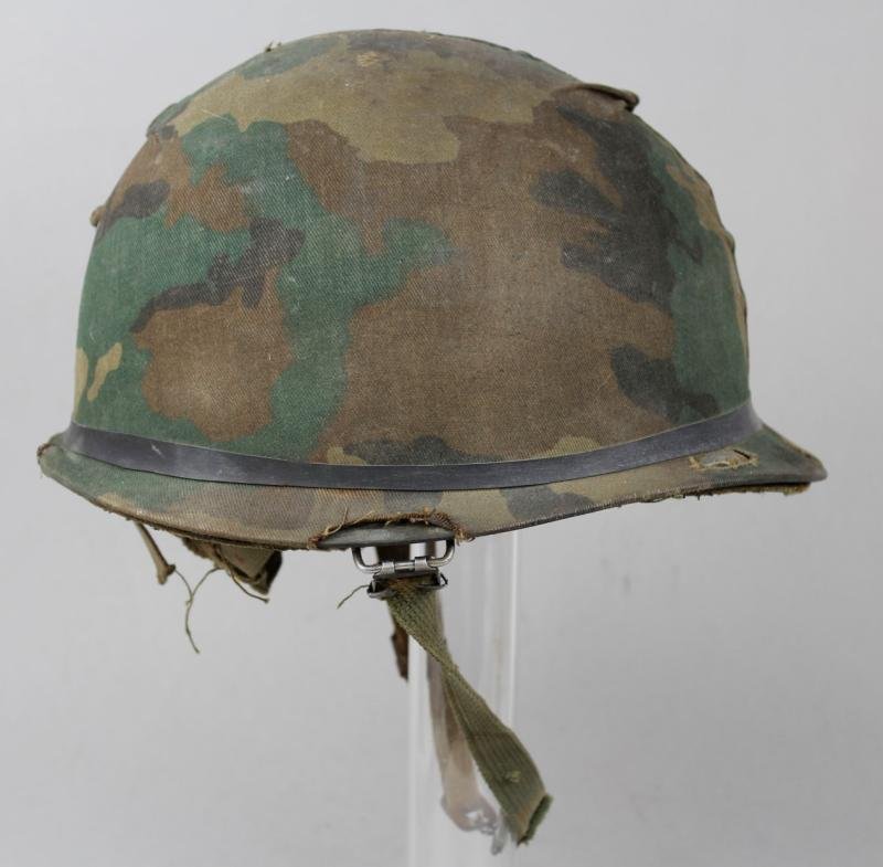Named Falklands War 1982 Argentinian Marine Infantry Helmet With Camouflage 'ARA' Cover — image 4