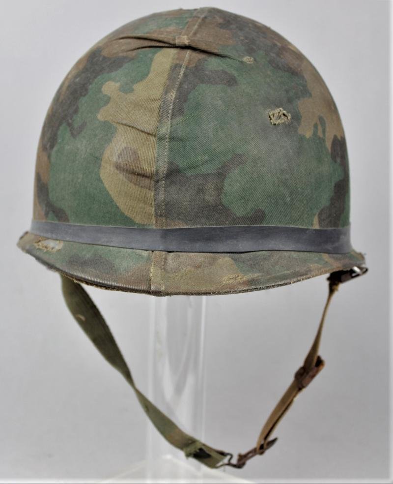 Named Falklands War 1982 Argentinian Marine Infantry Helmet With Camouflage 'ARA' Cover — image 6