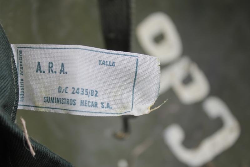 Named Falklands War 1982 Argentinian Marine Infantry Helmet With Camouflage 'ARA' Cover — image 8