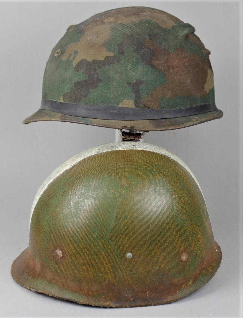 Named Falklands War 1982 Argentinian Marine Infantry Helmet With Camouflage 'ARA' Cover — image 9