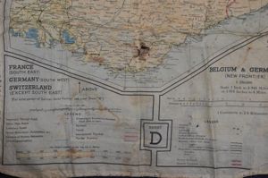 WW2 RAF Silk Escape Map 43/C – 43/D France, Germany, …