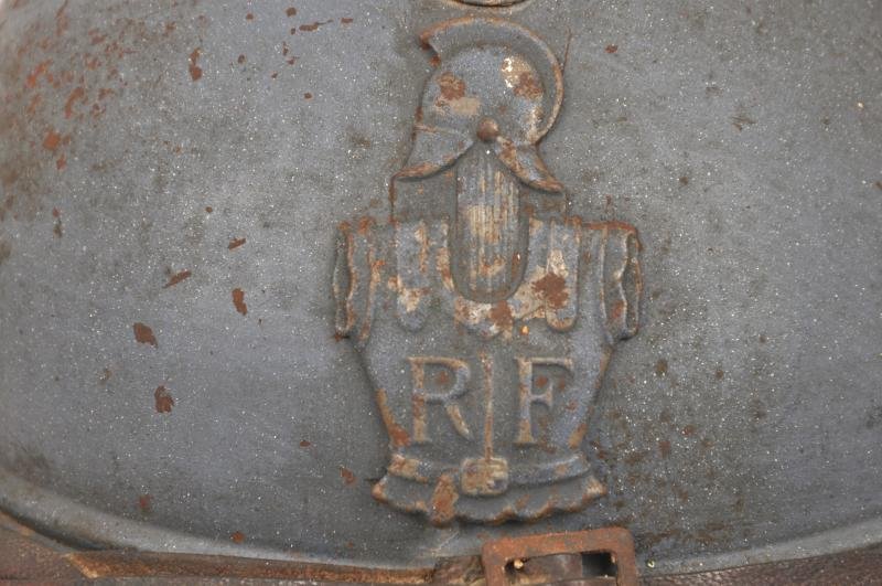 WW1 French Named Engineers M15 Adrian Helmet — image 4