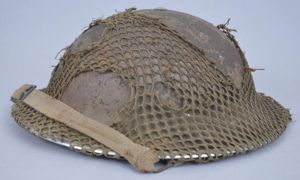WW2 British Netted Camouflage Helmet With Name & 1941 Date