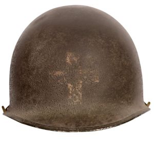 WW2 US Fixed Bales , Front Seam M1 Helmet With …
