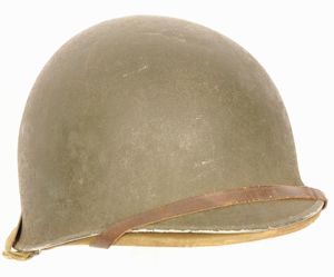 WW2 US M1 Helmet with Hawley liner .