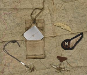 WW2 British RAF Aircrew Map & Souvenir Grouping