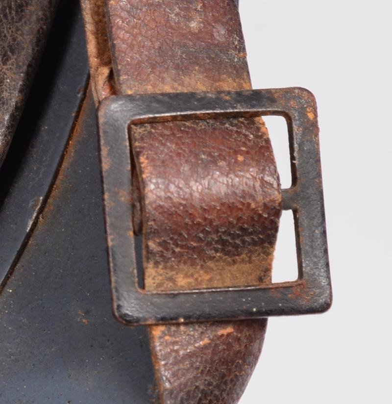 WW1 French M15 Artillery Adrian Helmet - Early Horizon Blue Paint — image 8