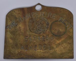 WW1/WW2 British Hampshire Regiment Bed Plate .