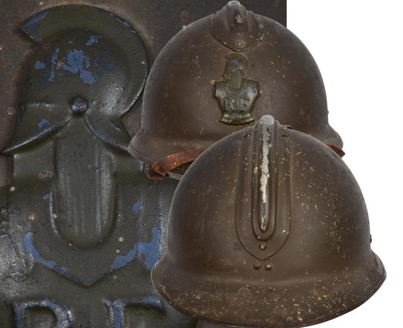 WW2 French 'Battle For France' M26 Adrian Engineers Steel Helmet — image 10
