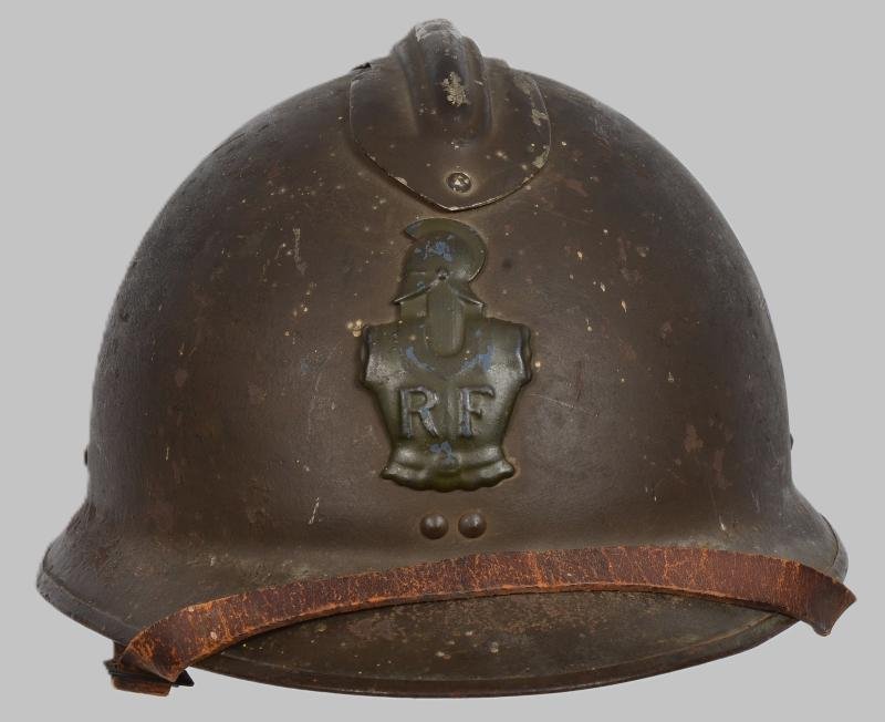 WW2 French 'Battle For France' M26 Adrian Engineers Steel Helmet — image 3