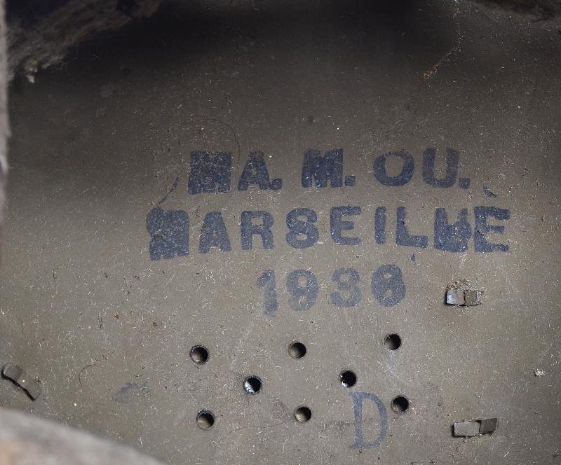 WW2 French 'Battle For France' M26 Adrian Engineers Steel Helmet — image 9