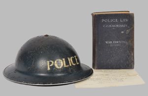 WW2 British MK2 Police Issue Steel Helmet & Police Manual/Ephemera