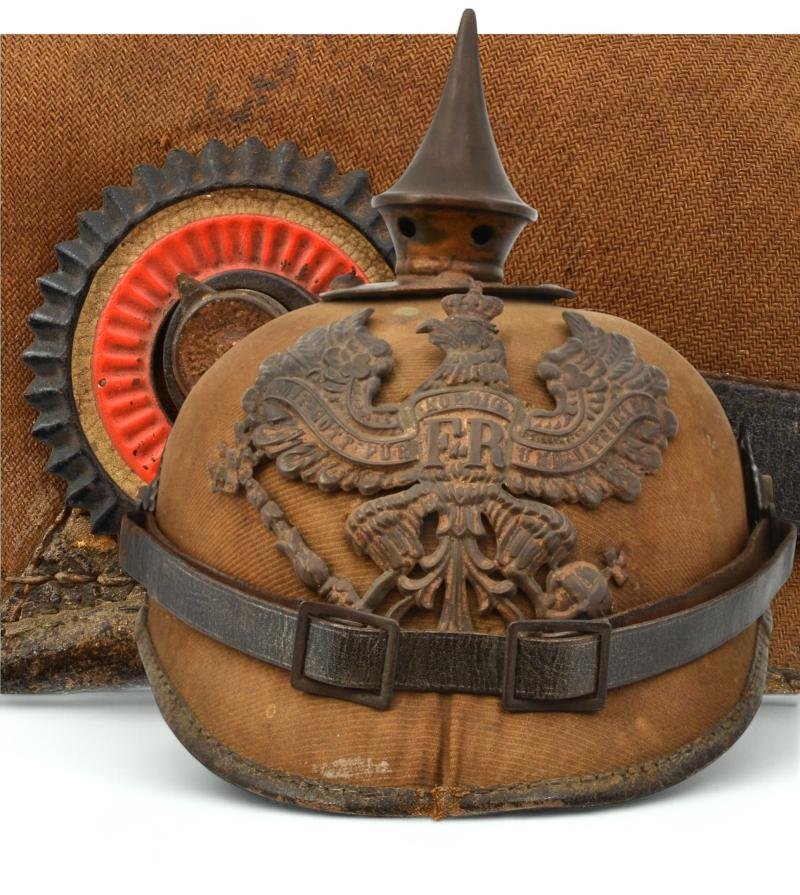WW1 German Prussian Ersatz Cloth Covered Pickelhaube — image 11